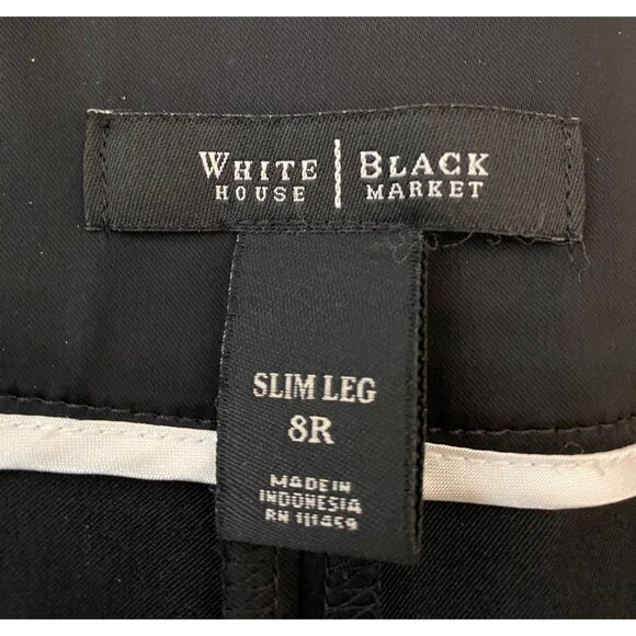 White House Black Market Slim Leg Black Pants 8R - Picture 3 of 11